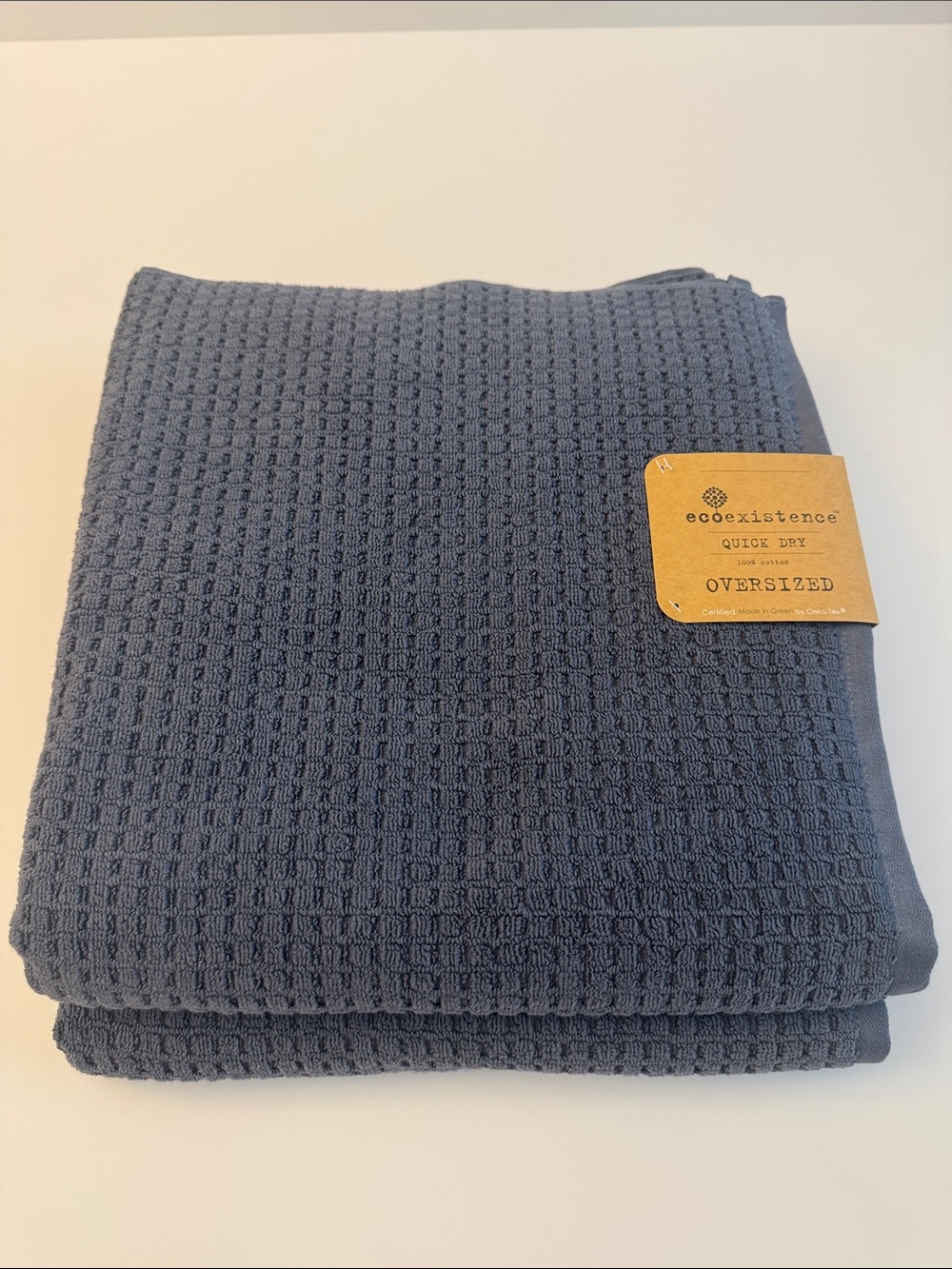 2pc ECOEXISTENCE Quick Dry 100% Cotton Oversized Bath Towel Set - French Blue